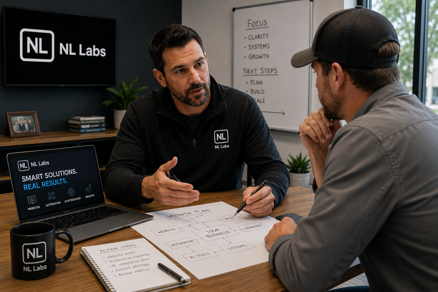 Business owner in a planning conversation