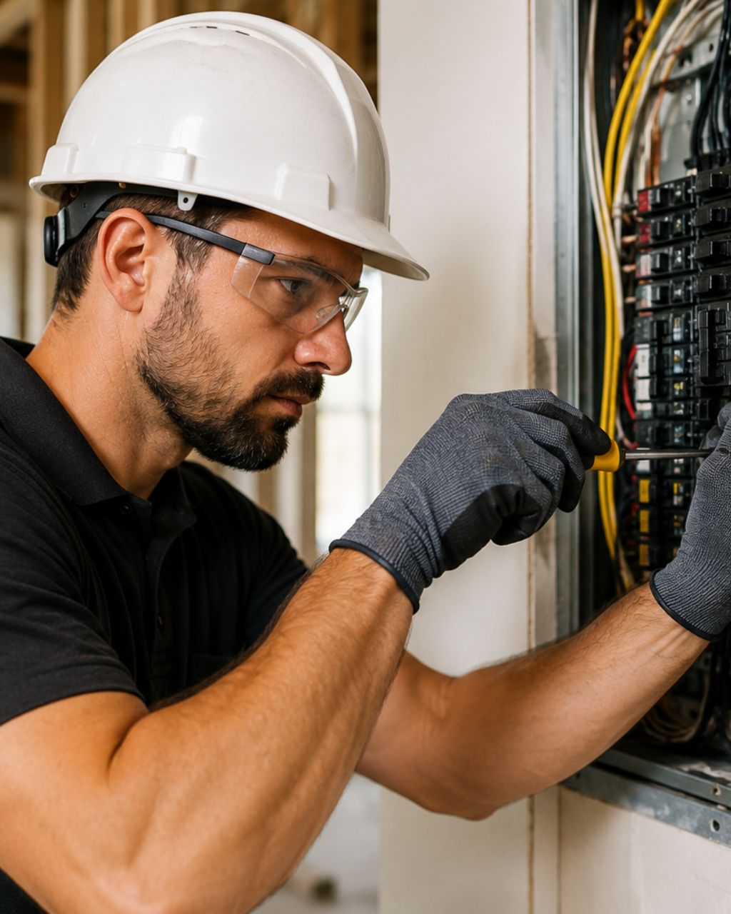 Electrician at work